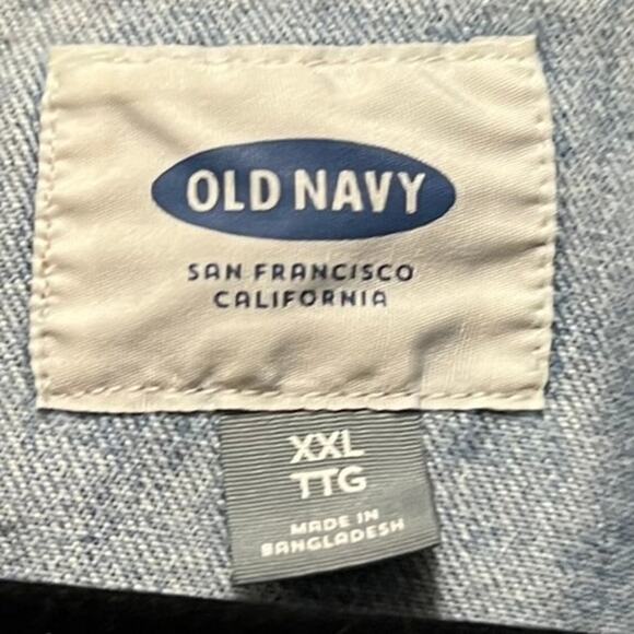 Old Navy Button Front Denim Jean Jacket Medium Wash Plus Size XXL - Picture 6 of 11